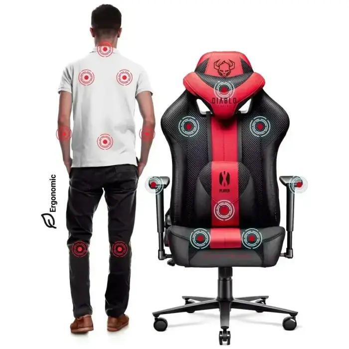 Gaming chair Diablo Chairs X-Player 2.0 King Size crimson/anthracite Фото 7