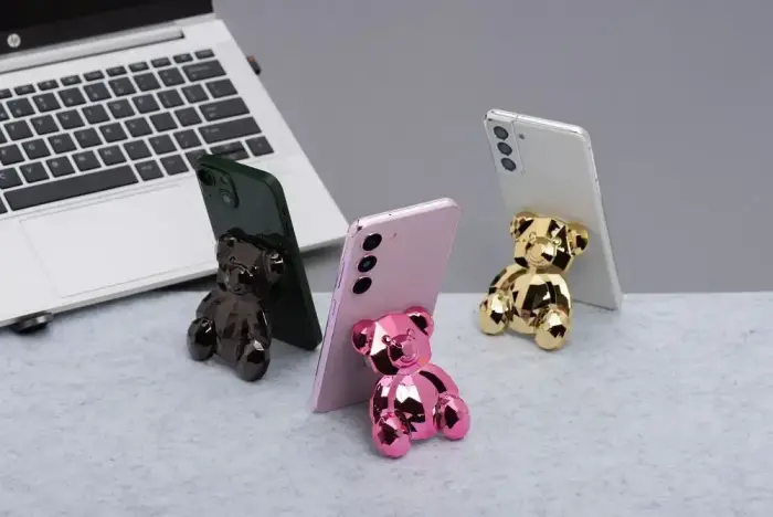 Phone stand BEAR - stick-on - pink Foto 7