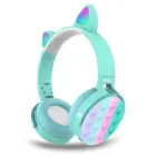 Goodbuy bezvadu austiņas bērniem | bluetooth 5.0 | LED kaķa ausis | POP IT | zilas (bojāts iepakojums) Foto 1