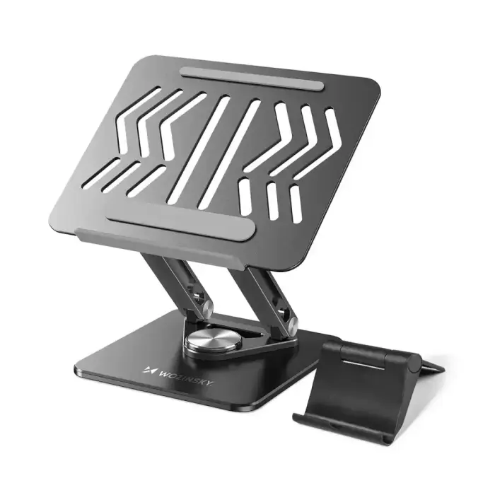 Wozinsky WRS-CPY84SB 360 Aluminum Laptop and Tablet Stand + Free Smartphone Stand - Black Фото 2