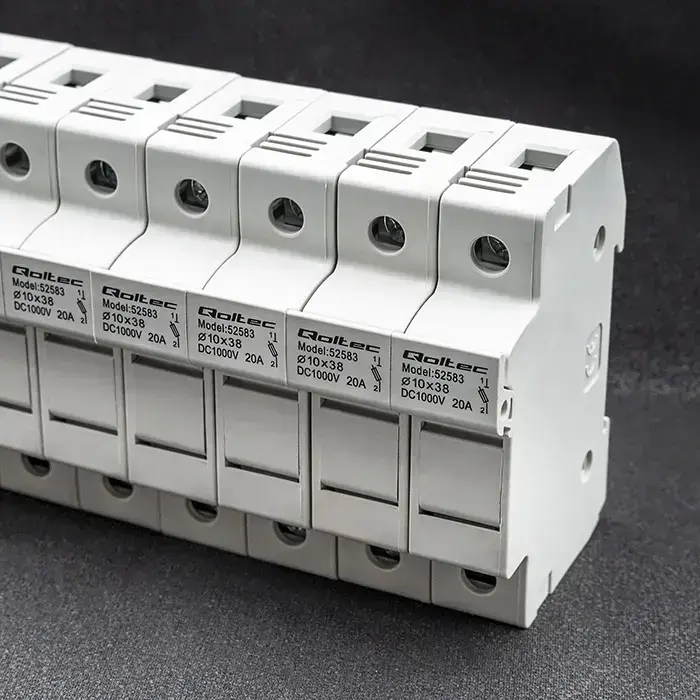 Qoltec Fuse base + DC fuse | 2P|1000V |20A |10x38 |solar Foto 5