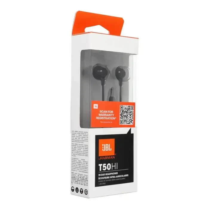 Wired earphones Jack 3,5 mm with microphone JBL T50HI 360 black Foto 5