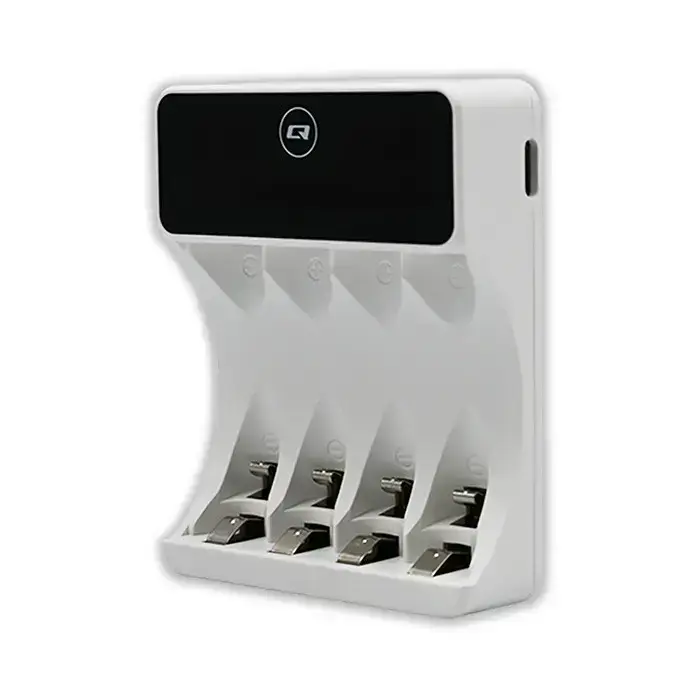 Qoltec Battery Charger for Ni-MH type R03 AAA R6 AA | LCD | USB-C cable | White  Photo 8