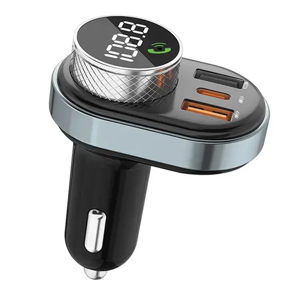 AWEI zestaw głośnomówiący C-843 z transmiterem FM, Bluetooth 5.0, MP3, 1xUSB+1xUSB-C czarny|black Фото 2