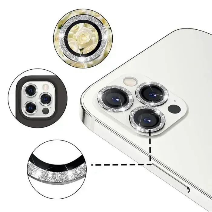 Tempered Glass HARD DIAMOND for camera (LENS) for Iphone 14 Pro/14 Pro Max gold (lens 3 pieces) Foto 3