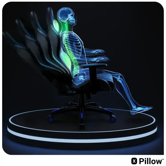 Gaming chair Diablo Chairs X-One 2.0 Normal Size black-blue Foto 11