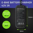 Qoltec Fast Charger for e-bike, electric scooter 36V | 42V | 2A | 5.5*2.1 | water resistant + power cable Foto 3