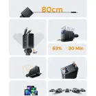 Orico Twin Reach 45W USB-A + USB-C Car Charger with Two Retractable USB-C Cables - Black Foto 4