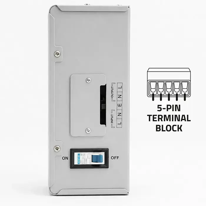 Qoltec Automatic Voltage Stabilizer AVR 3000VA | 1800W | Compact | Toroidal transformer Foto 6