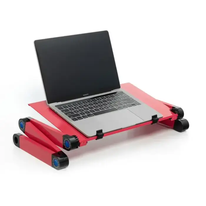 Desk for laptop uniwersal adjustable with cooling YL-803 red Фото 4