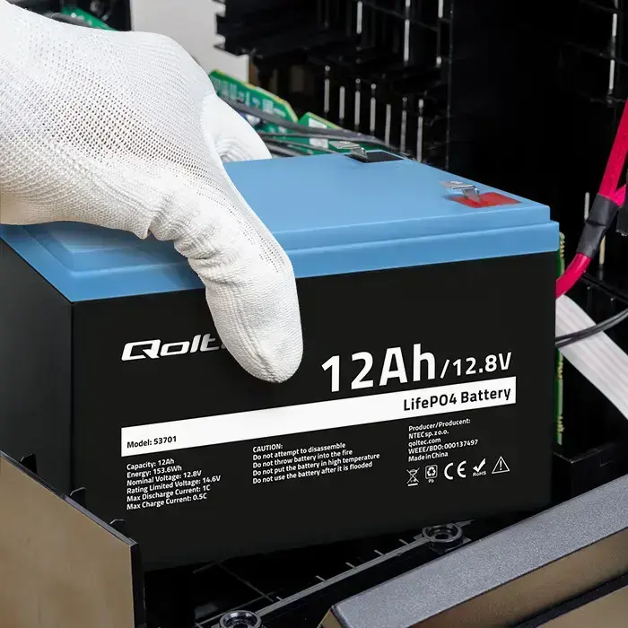 Qoltec LiFePO4 lithium iron phosphate battery | 12.8V | 12Ah | 153.6Wh | BMS Foto 5