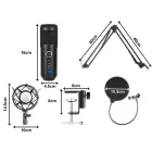 Fusion Studio USB Microphone | Podcasts | Streaming | Voice Recording + regulating Stand, Pop Filter | black Photo 3