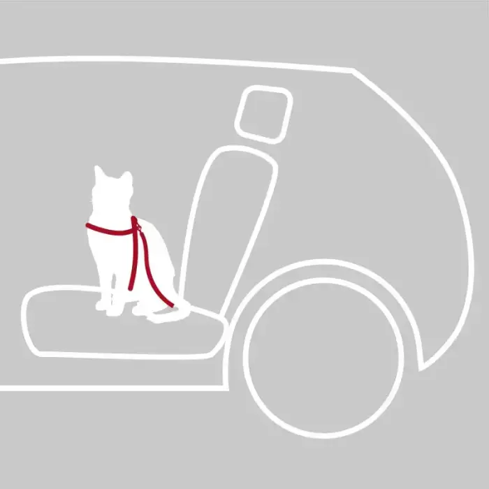 Krūšu siksna ar pavadu kaķiem - Trixie Car harness for cats, 20–50 cm/15 mm Фото 3