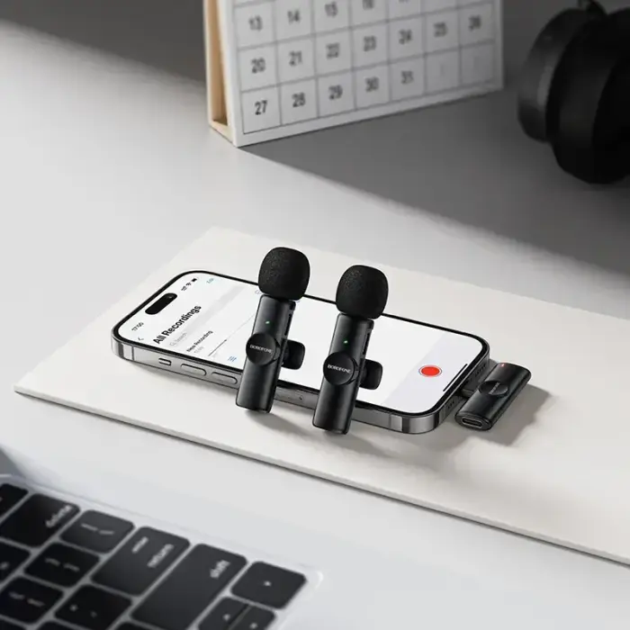 Borofone Lavalier wireless microphone BFK16A Winner Lightning black - 2 pieces Photo 7