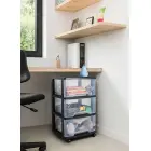 Atvilktņu sistēma ar 5 atvilktnēm 20L Drawer System 37x39x100cm melna/caurspīdīga Foto 2