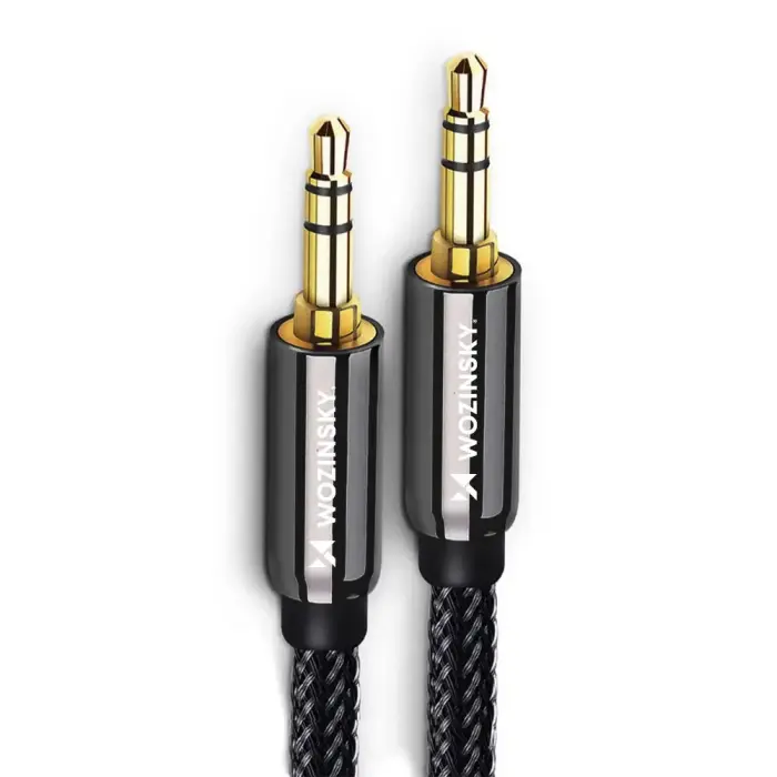 Wozinsky universal mini jack cable 2x AUX cable 2 m black Photo 2