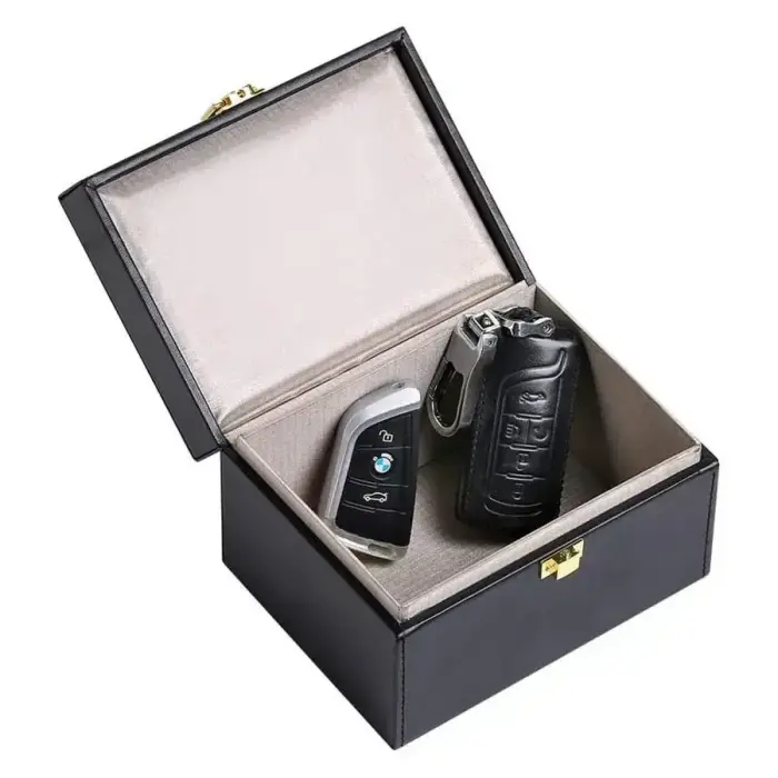 Signal blocking chest Radio blocking Faraday Box for car keys smartphone black Foto 4