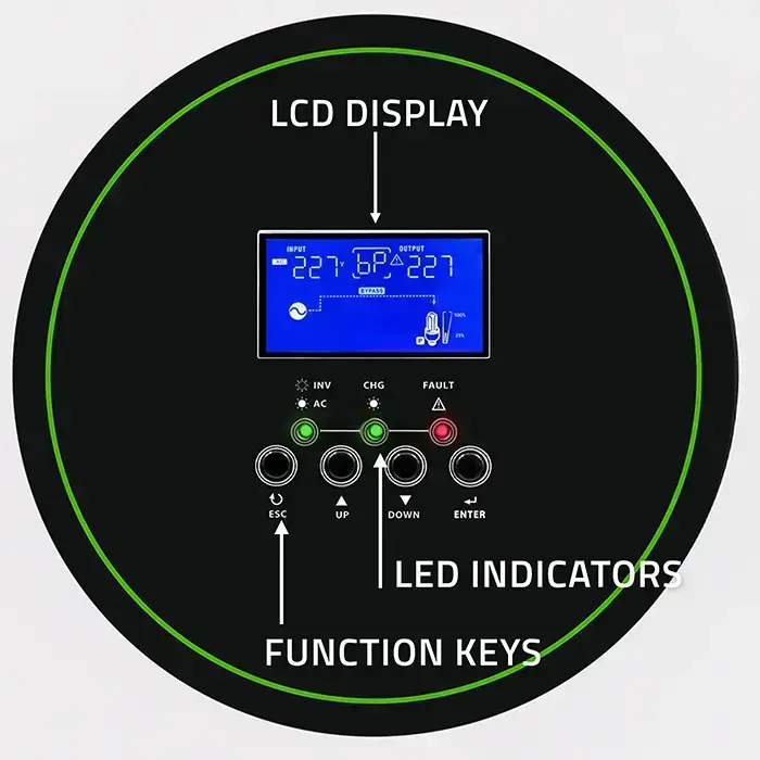 Qoltec Modular Hybrid Solar Inverter Off-Grid 6200W | 120A | 48V | MPPT | 12 units | BMS | AGM GEL LiFePO4 | Sinus | Wi-Fi option | Power factor 1.0  Foto 7