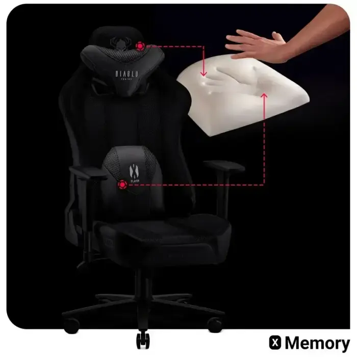 Gaming chair Diablo Chairs X-Player 2.0 Normal Size black Foto 11