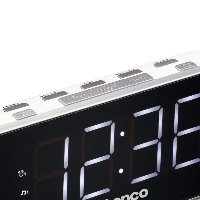 Lenco radio pulkstenis, ar lielu displeju, balts Foto 3