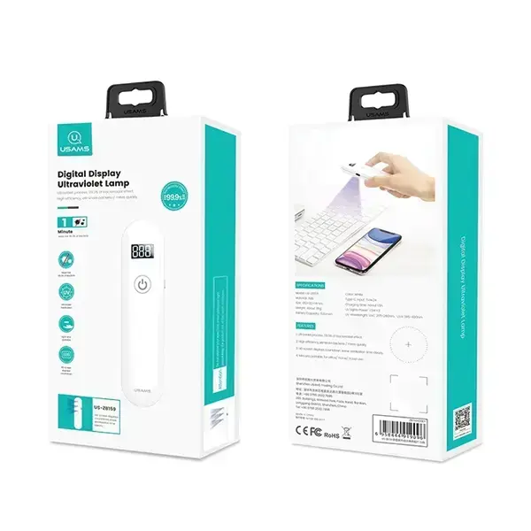 USAMS Mini UV-C Disinfecting Lamp Handheld Sterilizer white ZB159XDD01 (US-ZB159) Photo 12