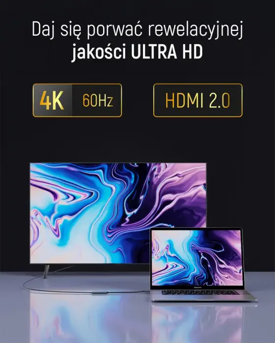 Wozinsky WACH-01 USB-C - HDMI 4K 60Hz Adapter - Black Фото 14