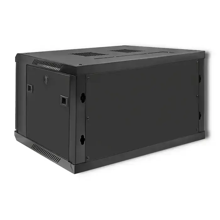 Qoltec RACK Cabinet 19" | 9U | 600 x 500 x 450 | Tempered doors | Hanging | Steel case | Lock | Black Foto 9