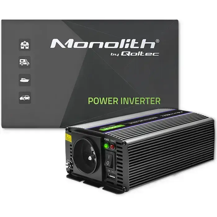 Qoltec Monolith voltage converter 1200 MS Wave |12V to 230V | 600/1200W | USB Photo 15