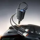 Orico Twin Reach 45W USB-A + USB-C Car Charger with Two Retractable USB-C Cables - Black Foto 3