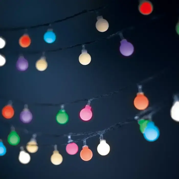 String Light Solar LED FROSTED BALLS SFB62 6,5m 30 balls multicolor Forever Light Photo 3