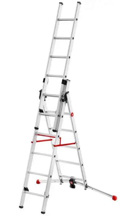 Combination stairs S100 Hailo ProfiLOT / aluminium / 2x6+1x5 steps Photo 2