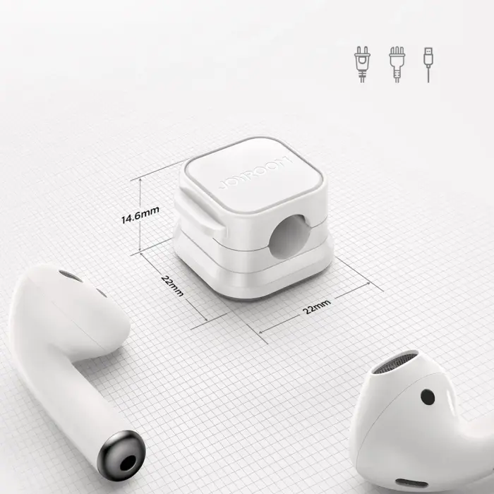 Joyroom JR-ZS368 magnetic cable organizer - white (6 pcs.) Photo 13
