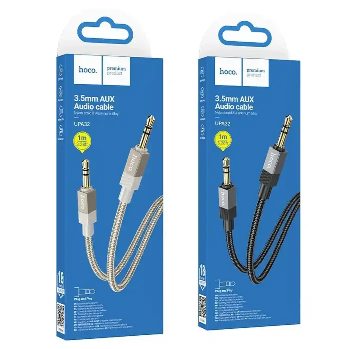 Cable AUX Jack 3,5 mm (male) to Jack 3,5 mm (male) Hoco 1 m UPA32 gold Photo 5