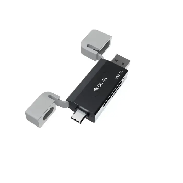 Devia card reader 2in1 EL240 USB/USB-C 3.0 black Фото 7