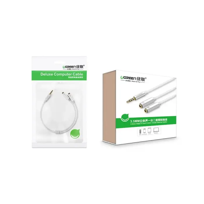 UGREEN 3.5mm Male to Dual 3.5mm Female Headset Splitter (dark grey) Photo 11