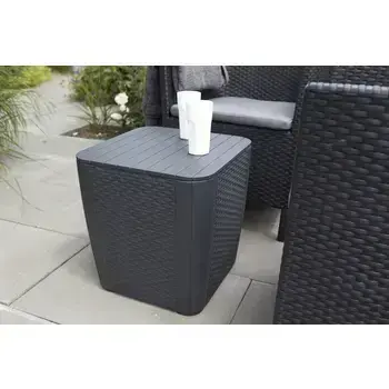 Dārza galdiņš/uzglabāšanas kaste Luzon Flat Wicker pelēks Foto 2