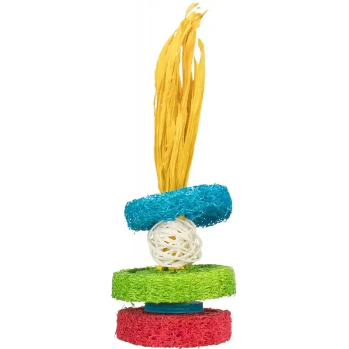 Rotaļlieta maziem dzīvniekiem : Trixie Luffa rings with rattan ball and wooden plate, ø 6×20cm Foto 2