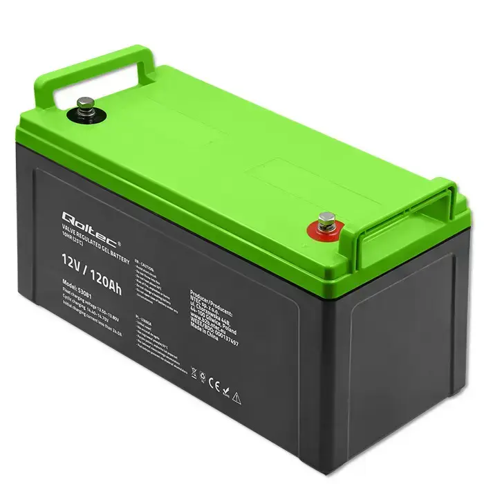 Qoltec Gel Battery | 12V | 120Ah | 34.8kg | Maintenance-free | Professional | LongLife | PV, UPS, camper, boat  Foto 9
