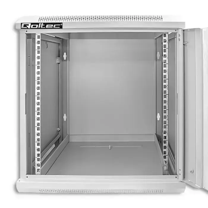 Qoltec RACK Cabinet 19" | 12U | 600 x 635 x 450 | Tempered doors | Hanging | Steel case | Lock | Grey Foto 8