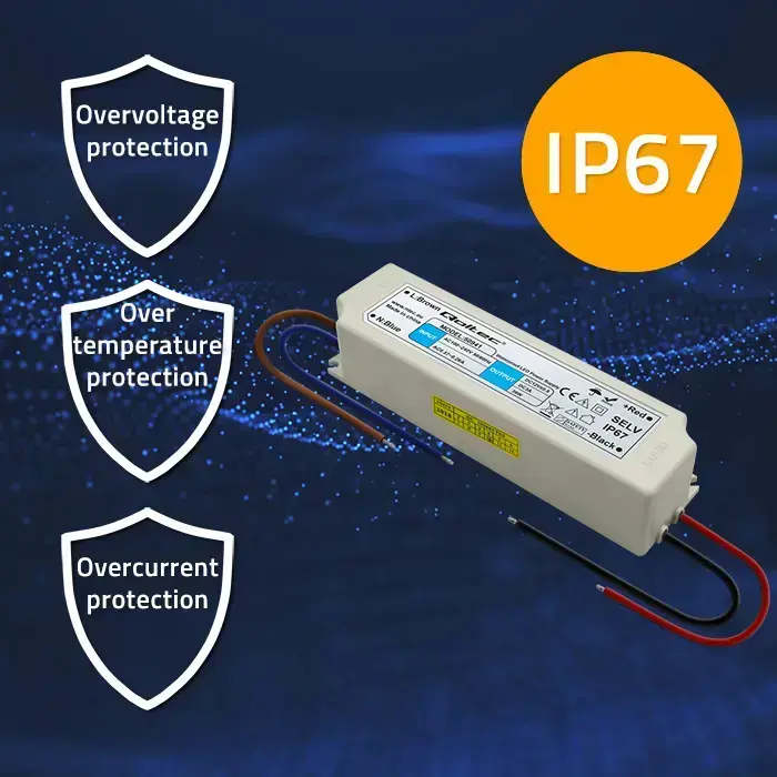 Qoltec LED Driver IP67 36W | 12V | 3A | Waterproof | White Фото 4