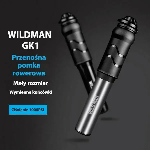 WILDMAN Pompka rowerowa ręczna GK1 aluminiowa czarna|black Foto 2