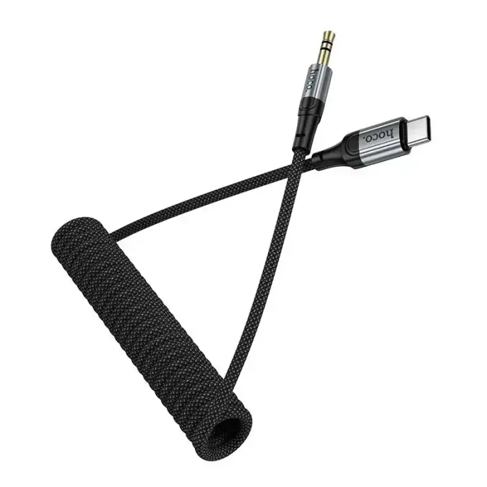 Cable AUX Jack 3,5 mm to USB C Hoco 1,5 m UPA33B black Photo 2