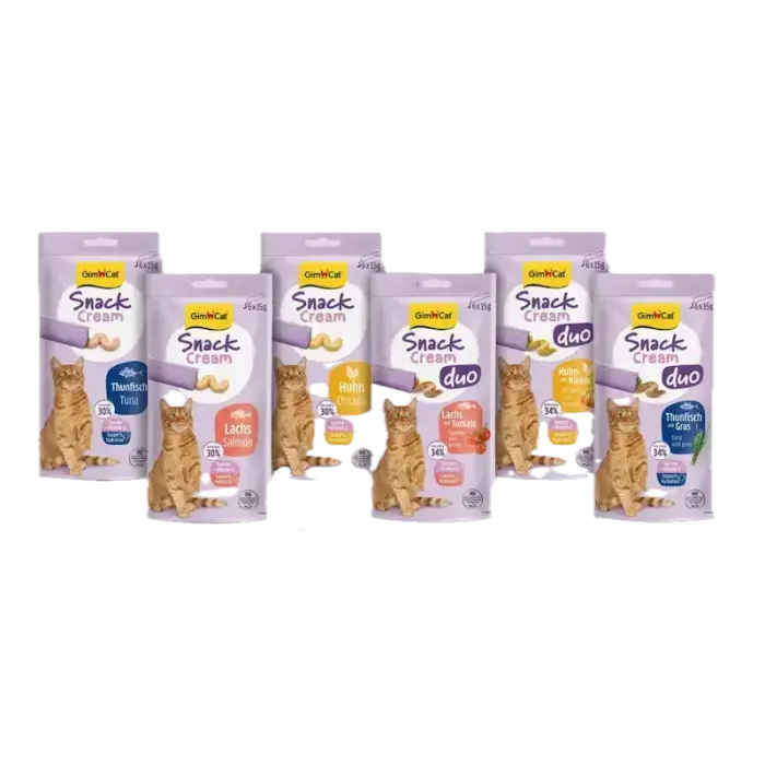 Gardumi kaķiem - GimCat SNACK CREAM plus+ Kitten TUNA & ZUCCHINI  6 X 15 G Foto 2