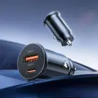 Orico PowerMini 30W USB-C + USB-A Car Charger - Black Foto 4