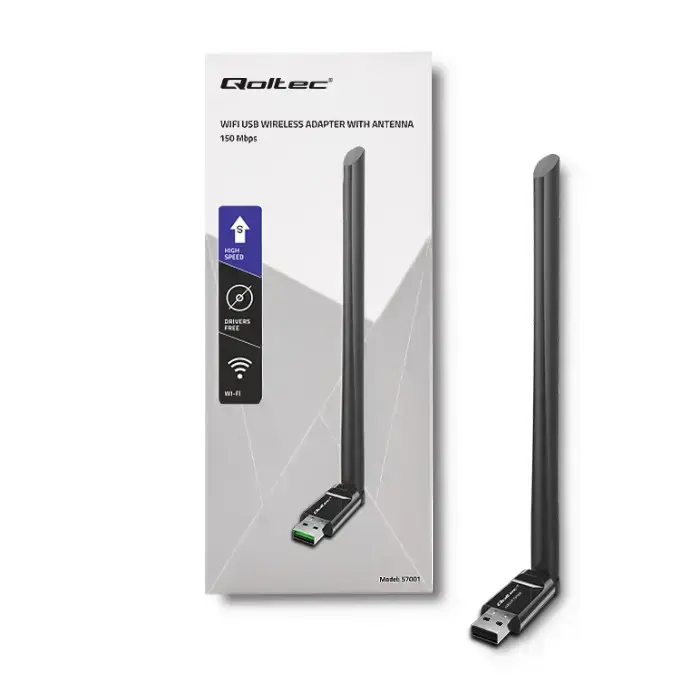 Qoltec Wireless adapter WiFi USB with antenna | standard N Фото 6