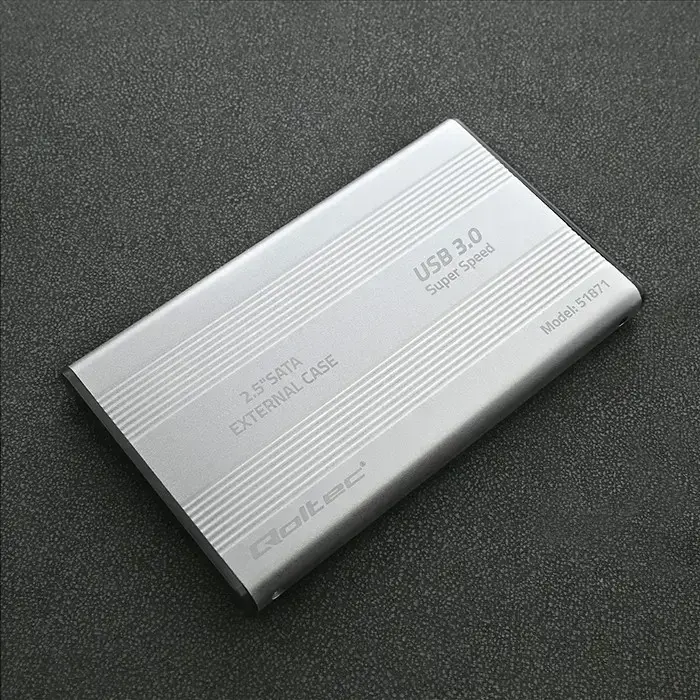 Qoltec Aluminium External Hard Drive Case HDD SSD 2.5'' SATA3 | USB 3.0 | Silver Foto 9