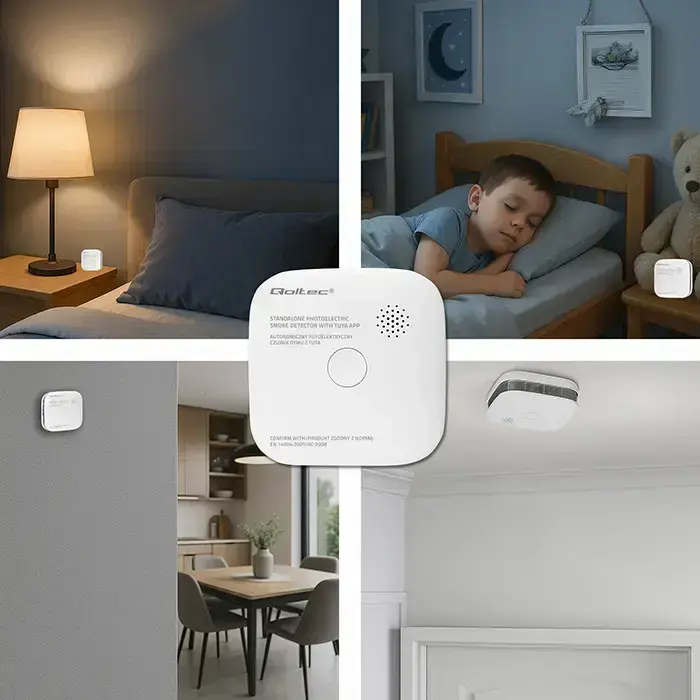 Qoltec Certified wireless smoke detector with battery | Tuya | Wi-fi |  sensor service life 10 years | alarm 85dB | LED Фото 13