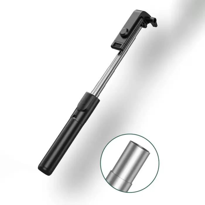 Selfie stick WHS1Y telescopic tripod 1m with phone holder - black Foto 2