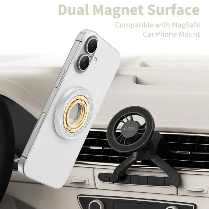 TECH-PROTECT MMR700 LAMANO MAGNETIC MAGSAFE PHONE RING TITANIUM/GOLD Foto 5
