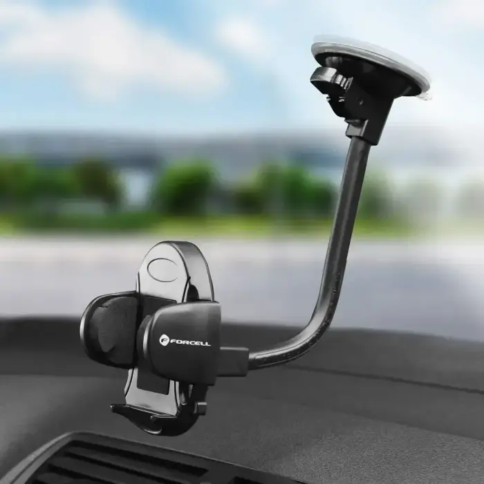Car phone holder Forcell F-Grip Oval 27 cm windshield / dashboard / air vent black Photo 11
